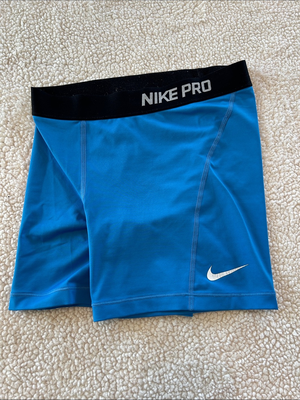 Nike Pro Blue Training Shorts with Black Waistband